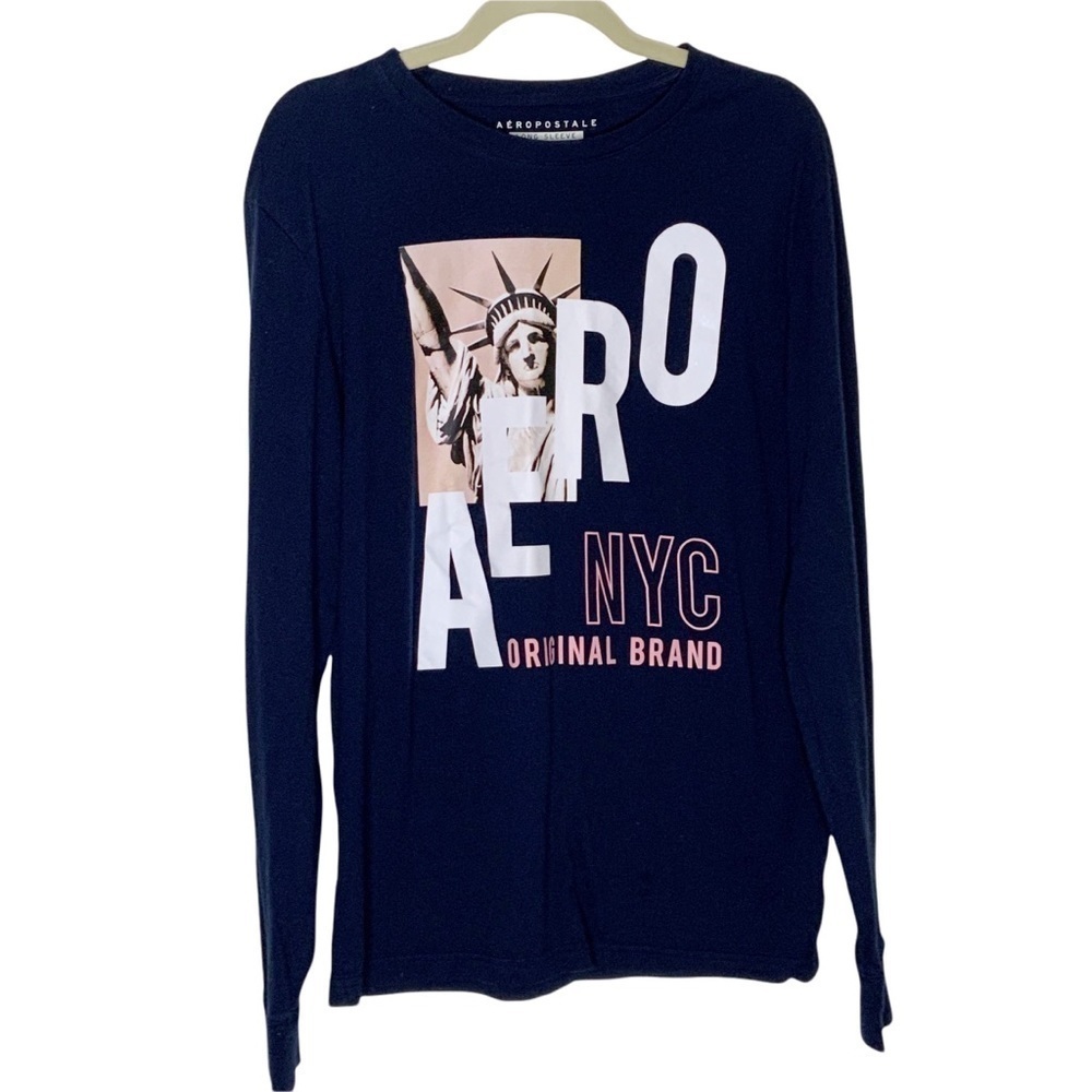 AEROPOSTALE navy blue long sleeve tee shirt. Size M